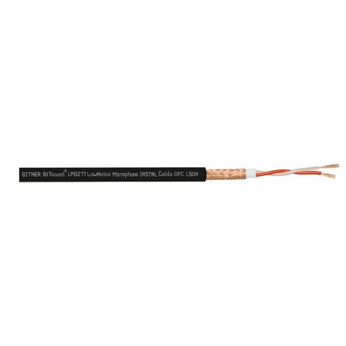 BiTsound®LP0211 LowNoise Microphone Instal Cable OFC LSOH 2x0,5mm2 Przewód mikrofonowy