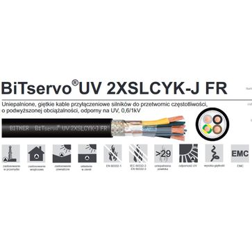 BiTservo UV 2XSLCYK-J FR Uniepalnione, giętkie kable do przetwornic częstotliwości
