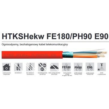HTKSHekw FE180/PH90 E90 - Kable Ognioodporny, bezhalogenowy telekomunikacyjny ekranowany