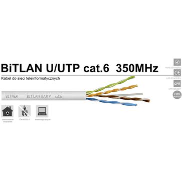 Kabel BiTLAN U/UTP cat.6 350MHz paczka 305 m.
