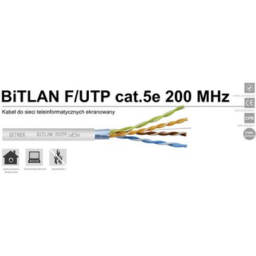 Kabel ekranowany BiTLAN F/UTP cat.5e 200MHz karton 305m