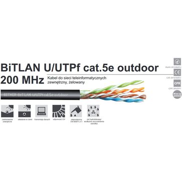Kabel zewnętrzny żelowany BiTLAN U/UTPf cat.5e outdoor 200MHz