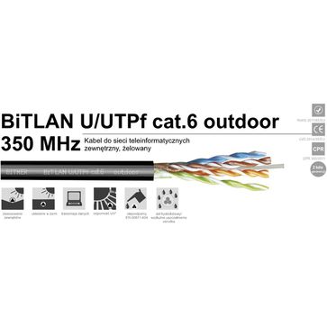 Kabel zewnętrzny żelowany BiTLAN U/UTPf cat.6 outdoor 350MHz